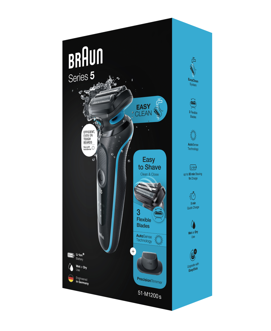 Braun Series 5 Easy Rinse Electric Shaver with Precision Trimmer Head