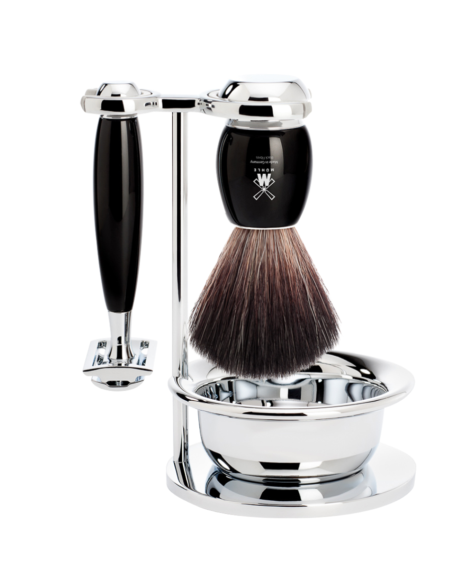 Muhle Vivo 4 Piece Shaving Set - Black Resin