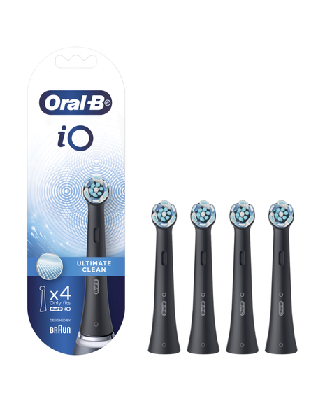 iO Ultimate Clean Replacement Brush Heads 4 Pack - Black