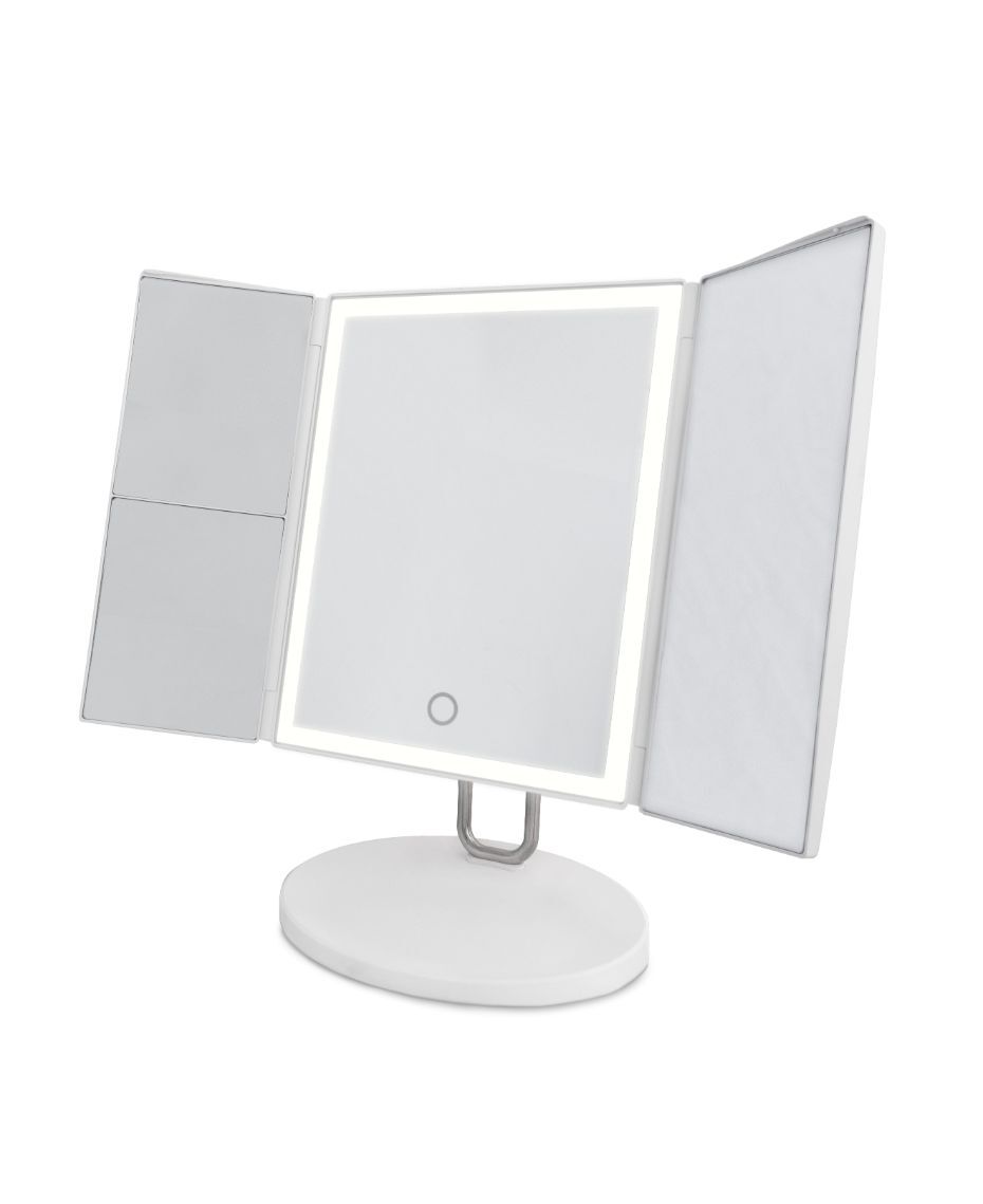 Tri fold light up mirror sale