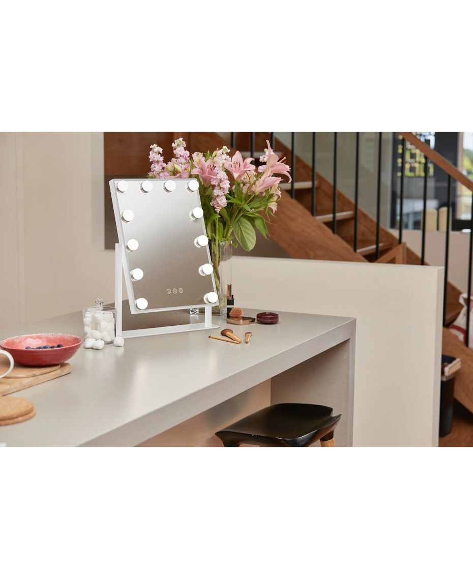 Homedics Led Vanity Mirror White Gloss Shaver Shop