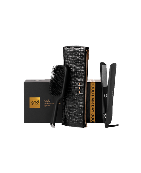gold professional hair straightener gift set - limited edition