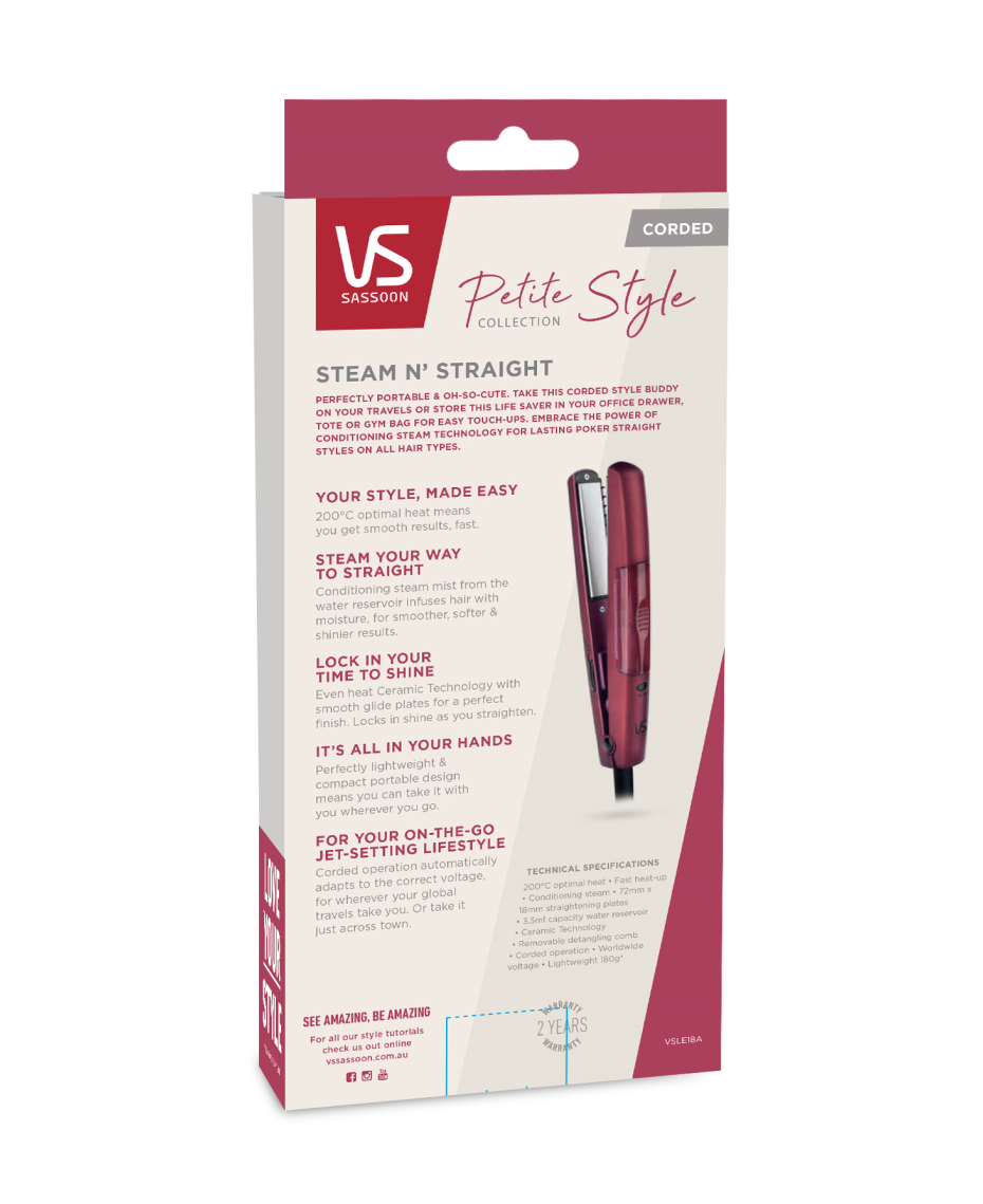 VS Sassoon Petite Steam Straight Straightener Shaver Shop