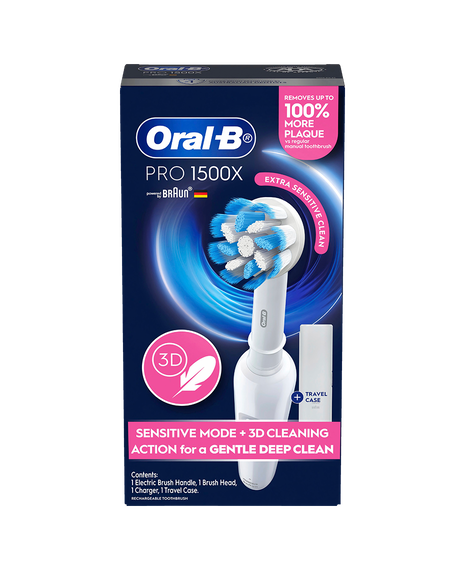 Pro 1500X Electric Toothbrush with Travel Case - White