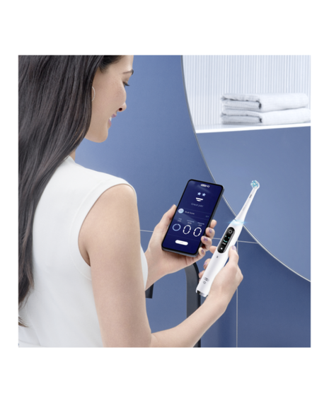 iO7 Electric Toothbrush with Travel Case - White with Bonus Pouch