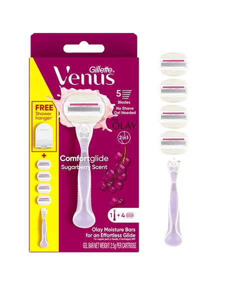 Comfortglide Sugarberry Razor with 4 Blades Refill