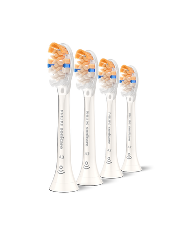 Sonicare A3 Premium All-in-One Replacement Head Refills 4 Pack - White