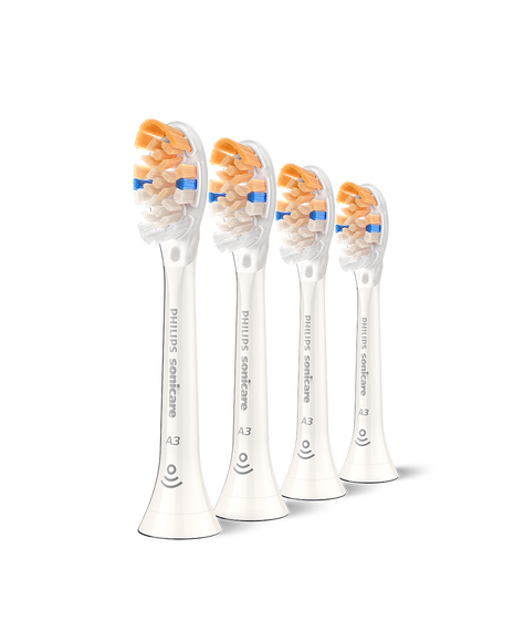 Sonicare A3 Premium All-in-One Replacement Head Refills 4 Pack - White