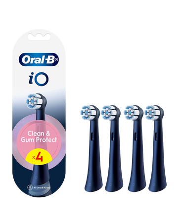 iO Clean & Gum Protect Brush Head Refills 4 Pack - Black