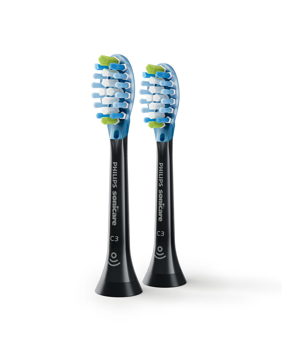 Philips C3 Premium Plaque Defence Black Toothbrush Heads 2 Pack Shaver Shop
