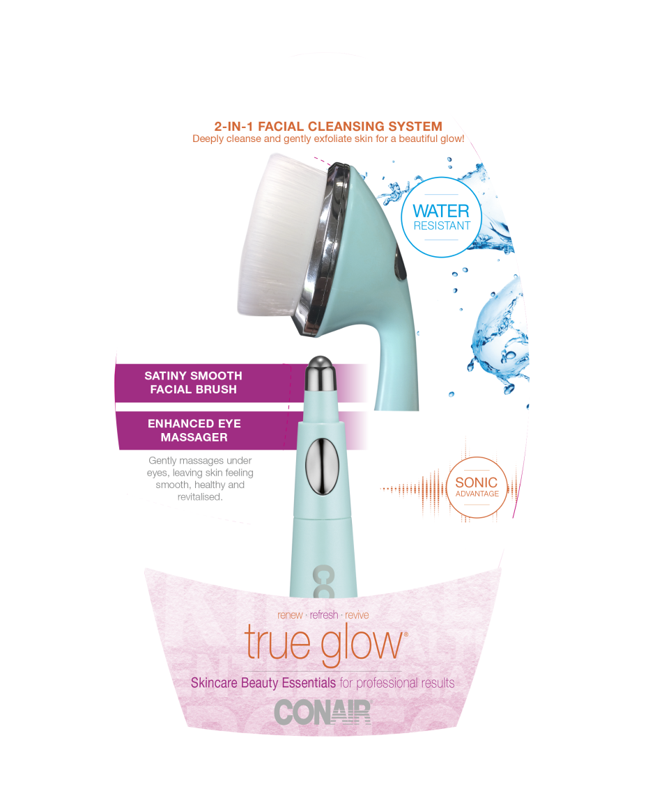 Conair True Glow 2 in 1 Facial Cleansing System Shaver Shop conair-true-glow-2-in-1-facial-cleansing-system-shaver-shop