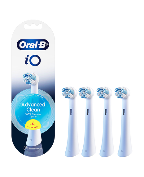 iO Advanced Clean Brush Head Refills 4 Pack - White
