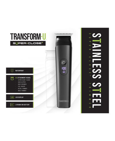 Stainless Steel sUper-close+ Trimmer - Black