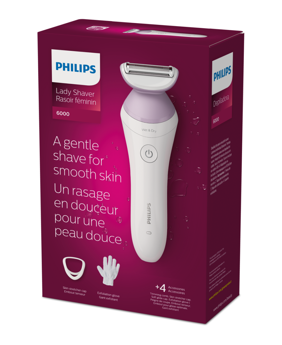 Philips Wet and Dry Electric Ladies Shaver with 4 Attachments