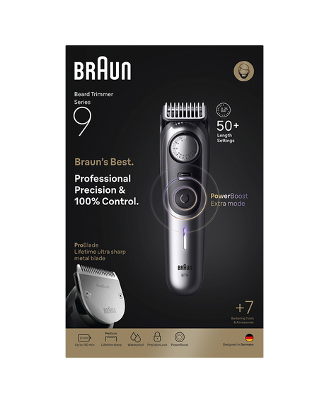 Series 9 Waterproof Beard Trimmer with 7 Barbering Tools & Accessories