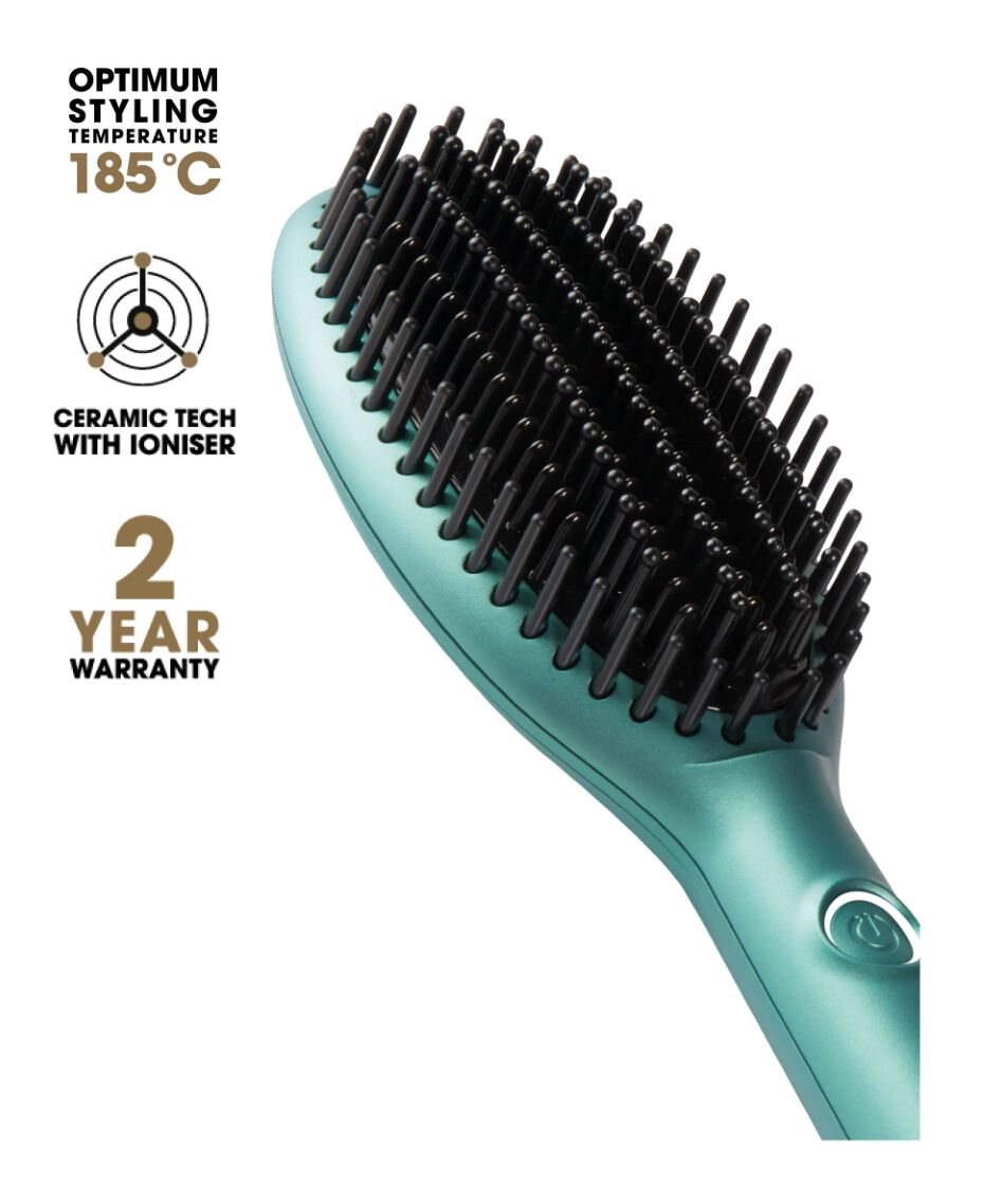 ghd glide hair straightener brush in alluring jade limited