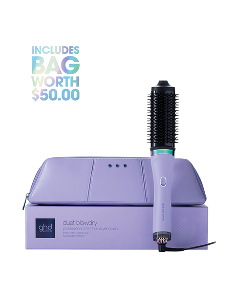 duet blowdry 2 in 1 hair dryer brush in galactic lilac - limited edition