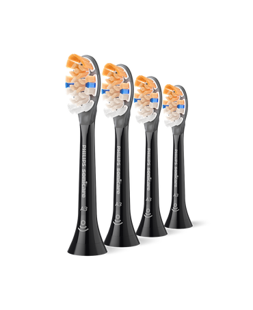 Sonicare A3 Premium All-in-One Brush Head Refills 4 Pack - Black