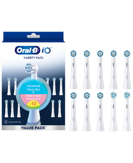 iO Advanced Clean 8 Pack & Clean & Gum Protect 2 Pack Replacement Brush Heads