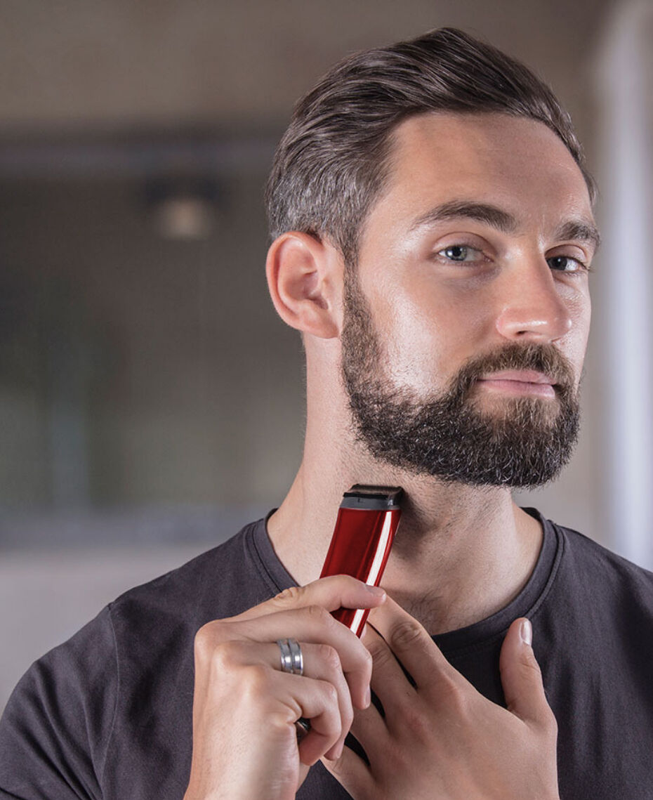 Wahl Stainless Steel Lithium Ion Beard Trimmer Red Shaver Shop