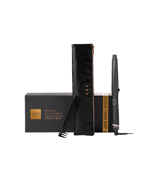 chronos curve conical wand hair curler gift set - limited edition