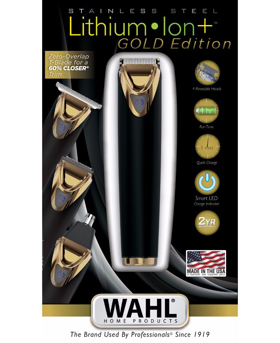 Wahl Stainless Steel Lithium Ion Gold Trimmer Limited Edition