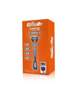 Fusion5 Gift Pack with a Razor, Blade Refill 4 Pack and Travel Cap