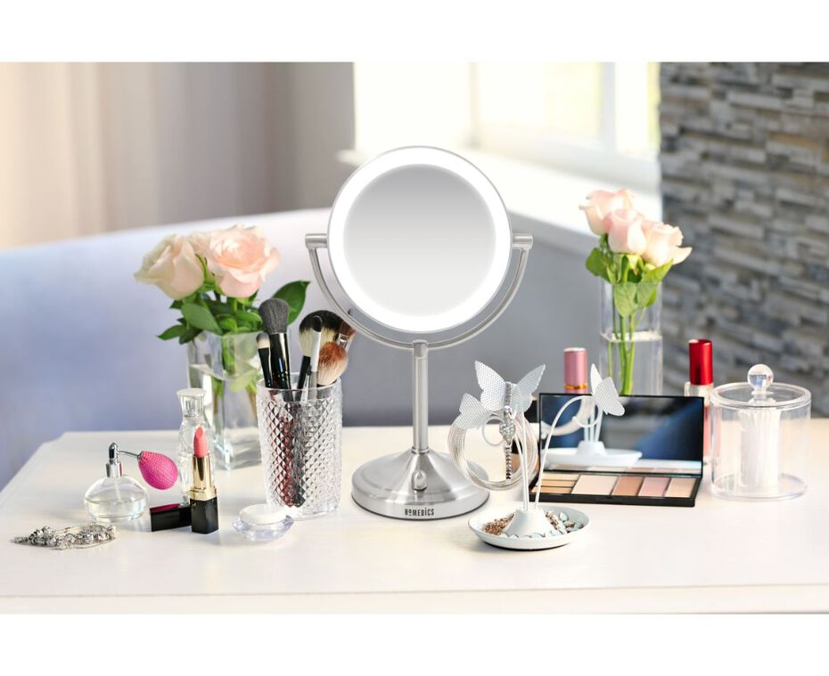 Homedics Radiance Double Sided Mirror With Dimmable Led Shaver Shop
