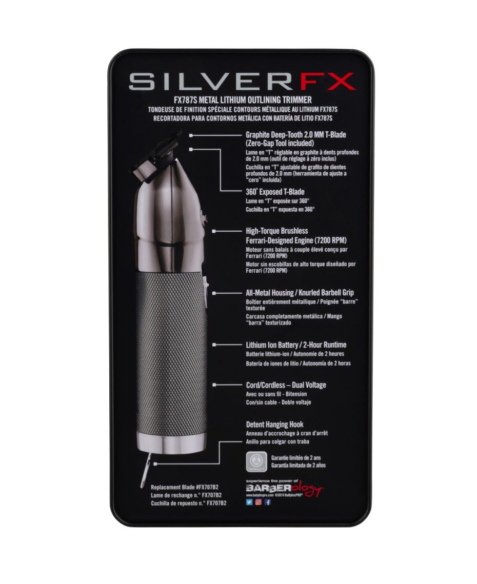 BaByliss Pro FX Outliner Trimmer Silver Shaver Shop