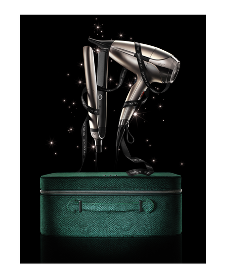 platinum+ hair straightener & helios™ hair dryer deluxe gift set in warm pewter