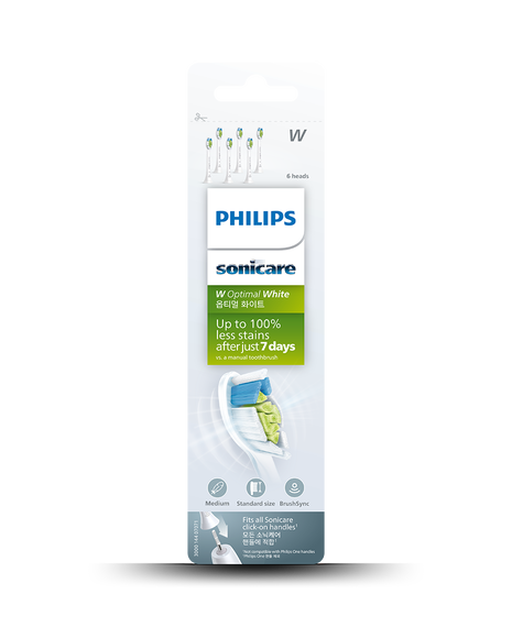 Sonicare W2 Optimal White Replacement Head Refills 6 Pack - White