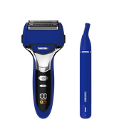 5 Blade Wet & Dry Electric Shaver & Ear & Nose Trimmer Combo - Blue