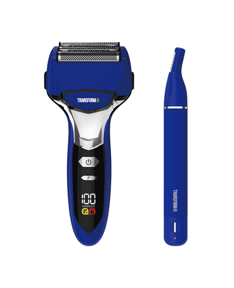 5 Blade Wet & Dry Electric Shaver & Ear & Nose Trimmer Combo - Blue