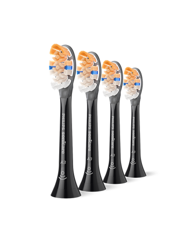 Sonicare A3 Premium All-in-One Replacement Head Refills 4 Pack - Black