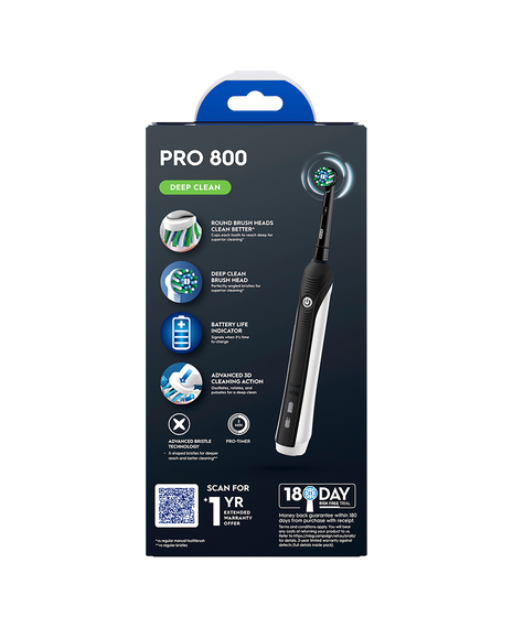 Pro 800 Electric Toothbrush with Travel Case - Black