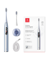 X Pro Digital Sonic Electric Toothbrush - Silver with 2 Replacement Brush Head Refills
