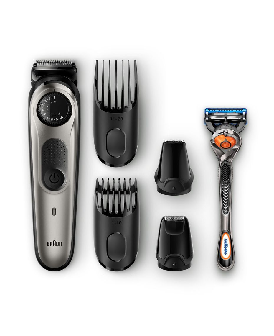 Braun Beard Trimmer with precision dial, 4 attachments and Gillette
