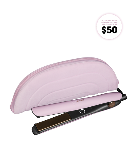gold professional hair straightener in pink sorbet - limited edition