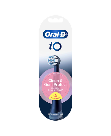 iO Clean & Gum Protect Brush Head Refills 4 Pack - Black