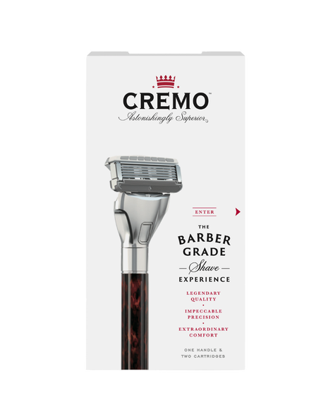 Barber Grade Tortoise Handle Razor with Blade Refills 2 Pack