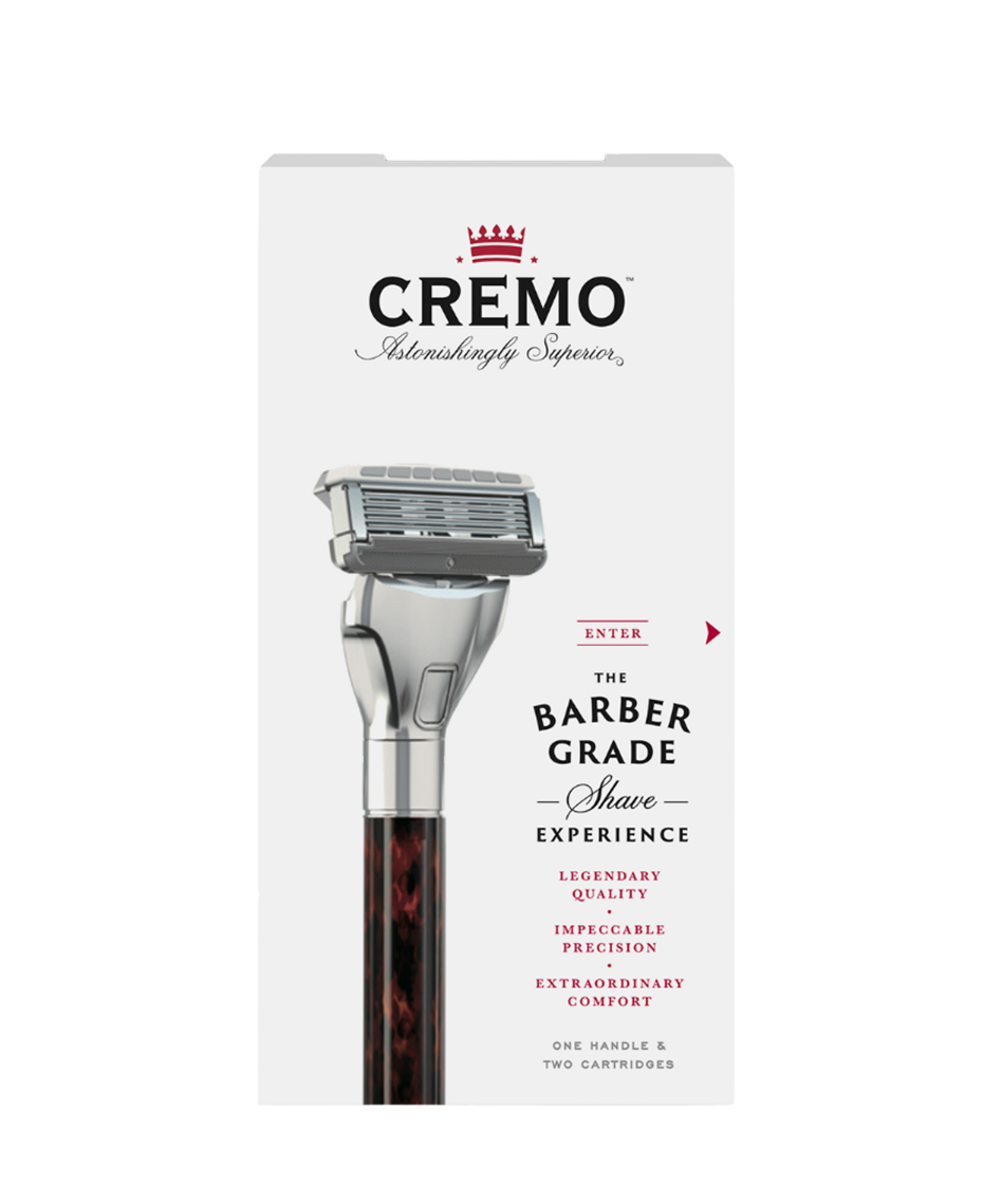 Cremo Reeusable Razor Cremo | Barber Grade Tortoise Handle Razor with Blade Refills 2 Pack ...