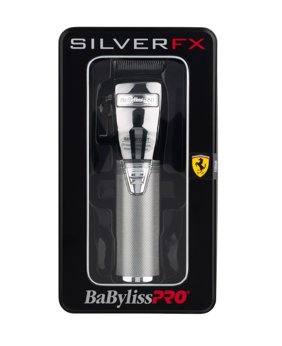 Hair Trimmer Babyliss Silver Fx Clipper BabylissPro Silver Metal FX Trimmer  Exposed T-Blade Clippers
