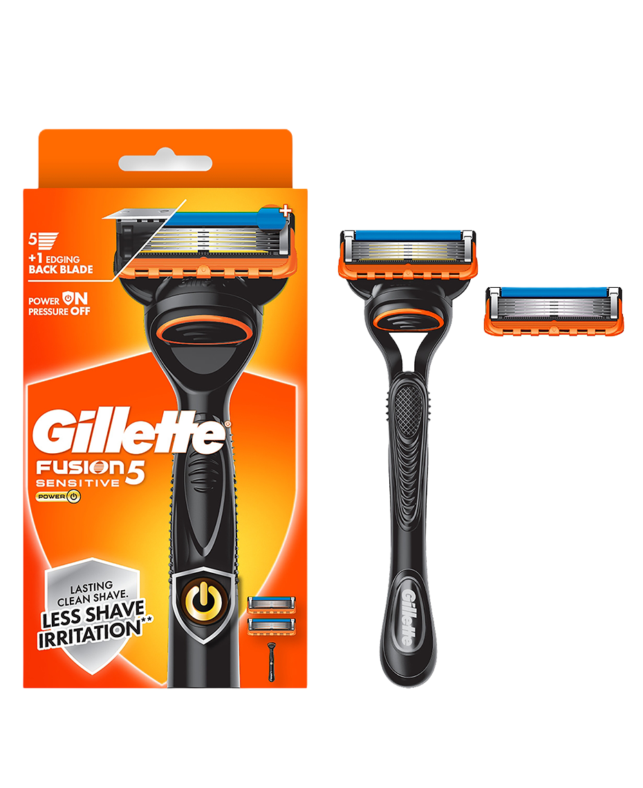 Gillette | Fusion5 Sensitive Power Razor with Blades Refill 2 Pack ...