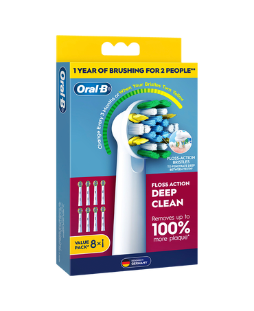 Floss Action Deep Clean Brush Head Refills 8 Pack