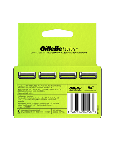 GilletteLabs with Exfoliating Bar Replacement Blades Refill 4 Pack