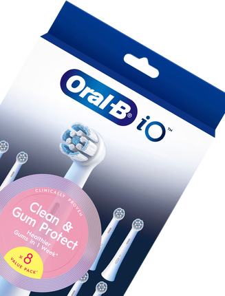 iO Clean & Gum Protect Brush Head Refills 8 Pack - White