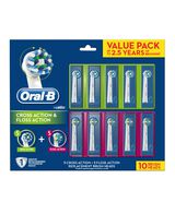 FlossAction & CrossAction Brush Head Refill - 10 pack