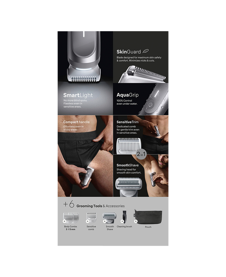 Series 7 Waterproof Body Groomer with 6 Grooming Tools & Accessories