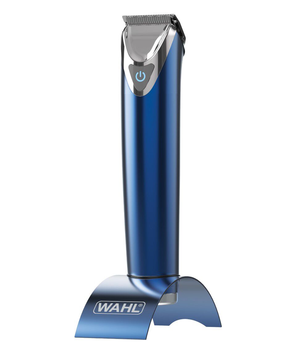 Wahl | Stainless Steel Lithium Ion Beard Trimmer - Blue | Shaver Shop Wahl Lithium Ion Stainless Steel