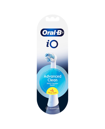 iO Advanced Clean Brush Head Refills 4 Pack - White